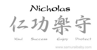 Nicholas japanese kanji name